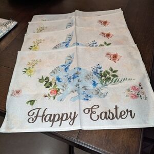 ~Easter Placemats Bunny, Floral Set Of 4 12x18"